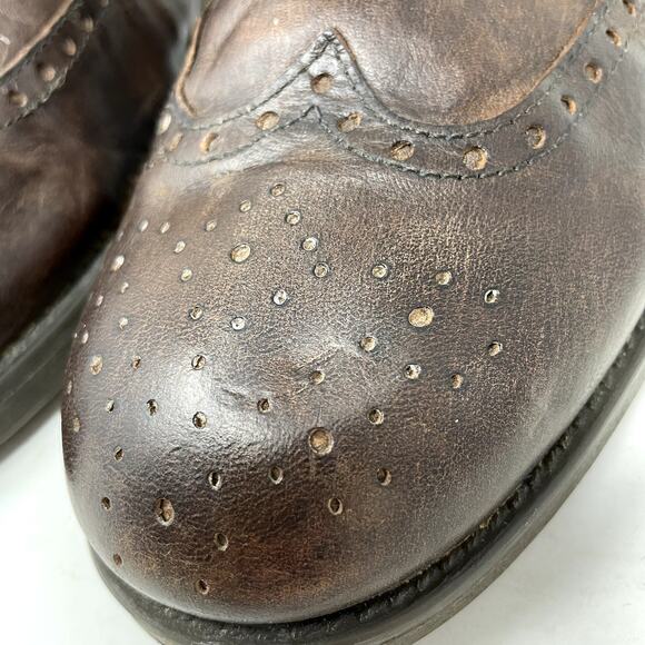 River Woods Brown Leather Oxfords Mid Ankle Boots Mens Size 44 main image 9